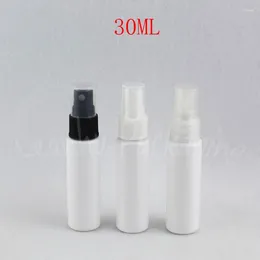 Storage Bottles 30ML White Flat Shoulder Plastic Bottle 30CC Toner / Cosmetic Water Sample Sub-bottling Empty Container