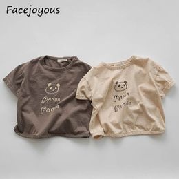 T shirts Summer Baby Boy Short Sleeve ee oddler Panda Cotton Cartoon Children Shirts Girls Clothing Kids 230411