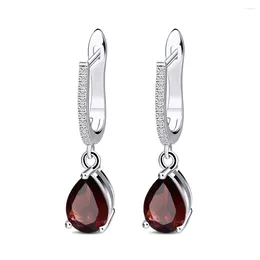 Dangle Earrings Gem's Ballet 4.31Ct Oval Natural Red Garnet Gemstone Drop 925 Sterling Silver For Women Wedding Fine Jewellery