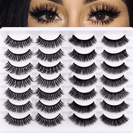 Multilayer Thick Fake Eyelashes Mink Curly Crisscross Handmade Reusable False Lashes Extensions 14 Pairs Full Strip Lashes Naturally Soft & Delicate DHL