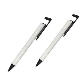 100pcs US Warehouse Sublimation Pens Blank Heat Transfer Ballpoint Pen with Shrink Wrap White Aluminium Customised Clip Pen School Supplies