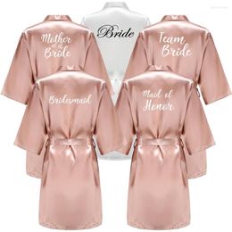 Seidensatin Nachtwäsche Kimono Hochzeit Braut Brautjungfer Roben für Frauen Brautparty Geschenke Team Kleid Kleid Sexy Sommer Bademantel