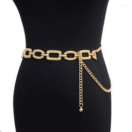 Stage Wear Latin Dance Waist Chain Women Practise Performance Ornament Accessories Golden Metal Belt DNV17661