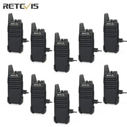 Other Sporting Goods 10 Pcs Wholesale Mini Walkie Talkie Retevis Rechargeable Walkietalkies Twoway Radio RT622 PMR4 el Restaurant Retail 231110