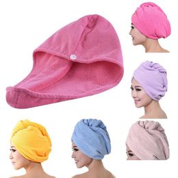 Shower Caps Microfiber Bath Towel Dry Hair Quickdrying Women Soft Cap Hat Turban Headgear Bathing Tools Drop Delivery Home Garden Ba Dhhpb