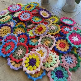 Other 85cm Handmade Crochet Original Doilies Flowers Cup Mat Po Props Decorative Placemat DIY Clothes Accessory Sewing Supplies 50 231110