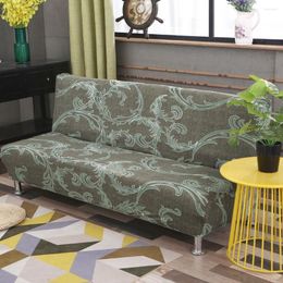 Chair Covers Dark Geometry Armless Sofa Bed Cover Seat Slipcover Modern Stretch Couch Protector Elastic Futon Bench Funda Cojin