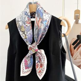 Scarves Double Sided 90 Silk Scarf Women Real Scarfs Wraps Shawl Large Square Head Hijab For Hair Wrapping Gifts