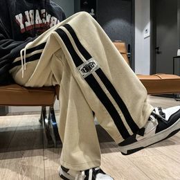 Men's Pants Side Striped Corduroy Baggy Pants Men Streetwear Korean Fashion Casual Hip Hop Vintage Cargo Pants Loose Trousers Joggers 231110