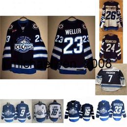 Weng JohnsIce Caps 24 Scott Kosmachuk 16 Andrew Ladd 10 Gordon 33 Byfuglien 23 Weller 26 Maxime Macenauer 9 Kane 7 Fredheim Hockey Jersey