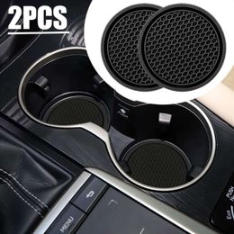New 1/2pcs/set Black Car Auto Cup Holder Anti Slip Insert Coasters Pads Interior Accessories Universal Fits Perfectly For Most Cups