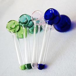Colored Pyrex Glass Bubble Pipe Hand Spoon Oil Burner Pipes Dab Rigs Tobacco Pipes Smoking Accessories Water Pipes SW81 LL