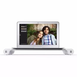 Holder Bracket Save Space Heighten Stand Aluminium 4 Ports USB Laptop Computer Monitor For PC Apple US EU Plug Wortt