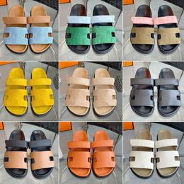Designer Slides men's women's sandals mules slippers Flat classic Buckle beach summer outdoor leather flip-flops one foot stirrup lazy casual shoes large 35-46
