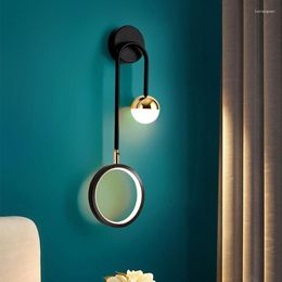 Wall Lamps Modern Lamp Nordic Coffee El Industrial Guest Bed Room Bedside Aisle Staircase Restaurant Porch Light Simple Lighting
