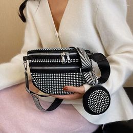 Waist Bags Diamond Female Belt Bag Fashion Shoulder Purse Ladies Fanny Pack Hip Designer Woman Crossbody Chest