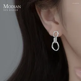 Stud Earrings Modian Trendy Abstract Line Design 925 Sterling Silver Swing Elegant Jewelry For Women Earring Gifts Accessories