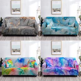 Chair Covers 1/2/3/4 Seats Abstract Marble Elastic Spandex Stretch Sofa Cover For Living Room Non-slip Couch Fundas