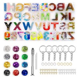 Jewelry Boxes Alphabet Resin Mold Kit Letter Silicone Casting Keychain Making DIY Epoxy Supplies Accessories 231110
