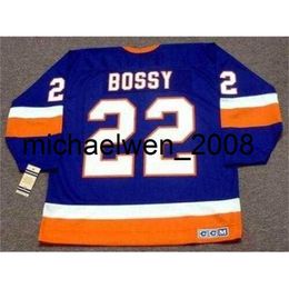 Weng Men Women Youth MIKE BOSSY New York 1982 CCM Vintage Hockey Jersey Custom Goalie-cut Any Name Any Number