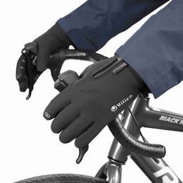 Five Fingers Gloves Outdoor Winter Cycling Skiing Gloves Black Waterproof Bag Warm Touchscreen Anti-slip Mountaineering Motorcycle Gloves Men YQ231111