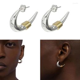 Stud Earrings Y4QE C Shape Earings Vintage Moon Pin Girls Machete Wind Thread Ear Jewelry