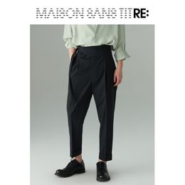 Men's Pants 2023 Clothing Hair Stylist Catwalk Original Designer's Tapered Leg With Oblique Waist Plus Size Costumes 27-46
