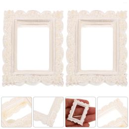 Frames 10 Pcs Po Frame Ornaments Mini Retro Picture Minimalist Home Decor Props Compact Resin Houses Goods