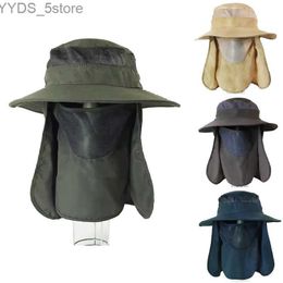 Wide Brim Hats Bucket Hats Men and Women Detachable Big Brim Protection Visors Bucket Hat Sunscreen Fisherman Hats Fishing Cap Mountaineering Hat YQ231111