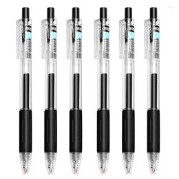 6/PCs Gel Penst Head Brush Question Pen Ballpoint Signature Pressing Black Ink Student Stationery