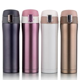 Water Bottles 4 Colours Home Kitchen Vacuum Flasks Thermoses 500ml 350ml Stainless Steel Insulated Thermos Cup Coffee Mug Travel Drink Bottl 230410