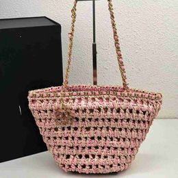 Totes designer bag Bag and Sweet Grass Woven Bag Pink and Versatile Out Bag Soulder Bagstylisheendibags