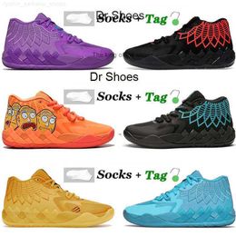 With Socks LaMelo Ball MB.01 Basketball Shoes Mens Queen City Rock Ridge Red Galaxy White Silver Rick and Morty Womens Sneakers SportsMB.01