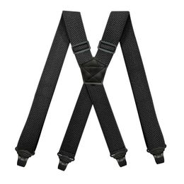 Suspenders Heavy Duty Work Suspenders for Men 3.8cm Wide XBack with 4 Plastic Gripper Clasps Adjustable Elastic Trouser Pants BracesBlack 230411