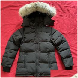 Women'S Down Parkas Women Puffer Coat Jacket Femme Outdoor Jassen Outerwear Real Coyote Fur Designer Warm Hooded Windproof Waterpr Dhvwn