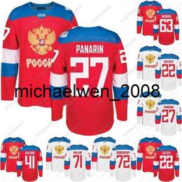 Weng World Cup Team Russia Hockey Jerseys WCH 74 Emelin 72 Bobrovsky 47 Marchenko 42 Anisimov 41 Kulemin 27 Panarin 22 Zaitsev Jerseys