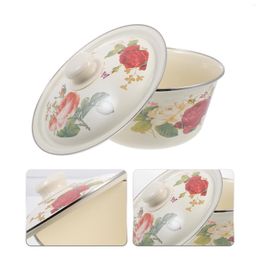 Bowls Baking Round Soup Bowl Grease Container Wash Basin Chinese Decor Enamel Salad Cooked Kitchen