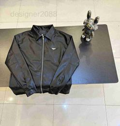 Men's Jackets Designer Autumn New Metal Triangle Letter Leather Jacket Coat 4UE1