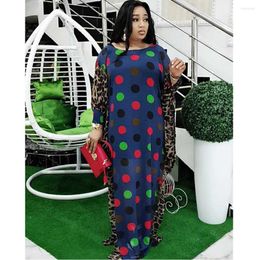 Ethnic Clothing African Dress For Women Leopard Polka Dot Print Oversize Maxi Moroccan Kaftan Dubai Abayas Dashiki Caftan