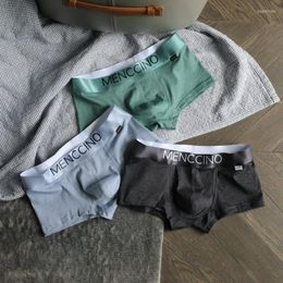 Underpants 3pcs/lot MENCCINO Men's Underwear Boyshort Mens Cotton Low Waist Comfortable Sexy U Convex Sports Slim Tide Shorts.