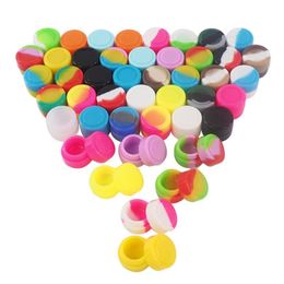 Whole 2ML 100pcs Lot silicone Non-stick Dabs wax jar containers dry herb storage Box oil holder small jars round container2984