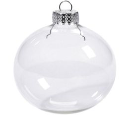 Wedding Bauble Ornaments Christmas Xmas Glass Balls Decoration 80mm Christmas Balls Clear Glass Wedding balls 3quot 80mm Chris6162141