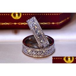 Rings Luxury Womens Diamond Fashion Iced Out Ring Jewelry High Quality Mens Fl Eternity Drop Delivery Dhgarden Otbxs