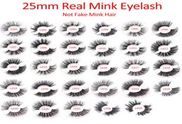 ELR002 Whole 25mm 3D reaL Mink hair Eyelashes 5D super long Mink Lashes Packing In Tray accept Logo print shipment6839438