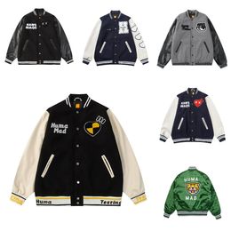 Mens Designer jackets Women windbreaker varsity jacket Vintage Loose Long Baseball Hip Hop Harajuku Human Made MLetter embroidery Streetwear Men Unisex Coats