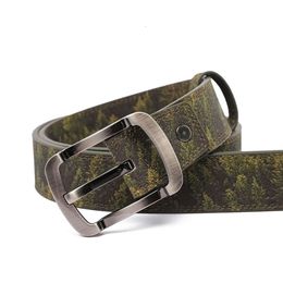 Men's leather environmental protection cork leather belt 40mm green Colour custom belt luxury belt square buckle