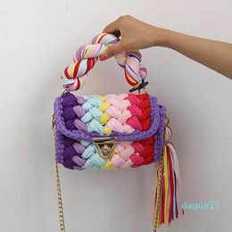 Evening Bags Cloth Line Set Bag Hand-made By Female Fashion Single Shoulder Lady Inclined