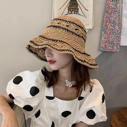 Wide Brim Hats Handmade Weave Sun For Women Large Straw Hat Outdoor Beach Summer Caps
