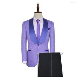 Men's Suits Men Arrival Shawl Lapel Man Pattern Groom Tuxedos Wedding/prom 2 Pieces ( Jacket Pants Tie ) E111