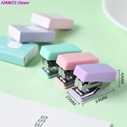Staplers Mini Morandi Colour metal stapler set with binding tools stationery office student supplies 230410